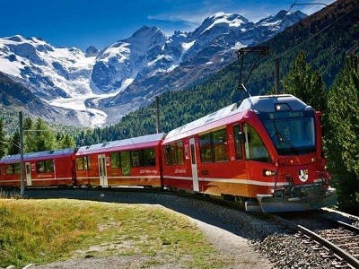 Bernina Train and St Moritz